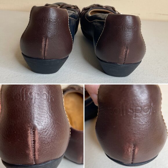 Comfortiva Softspots Posie Flats in Navy / Chocolate Size 8 - Picture 5 of 16
